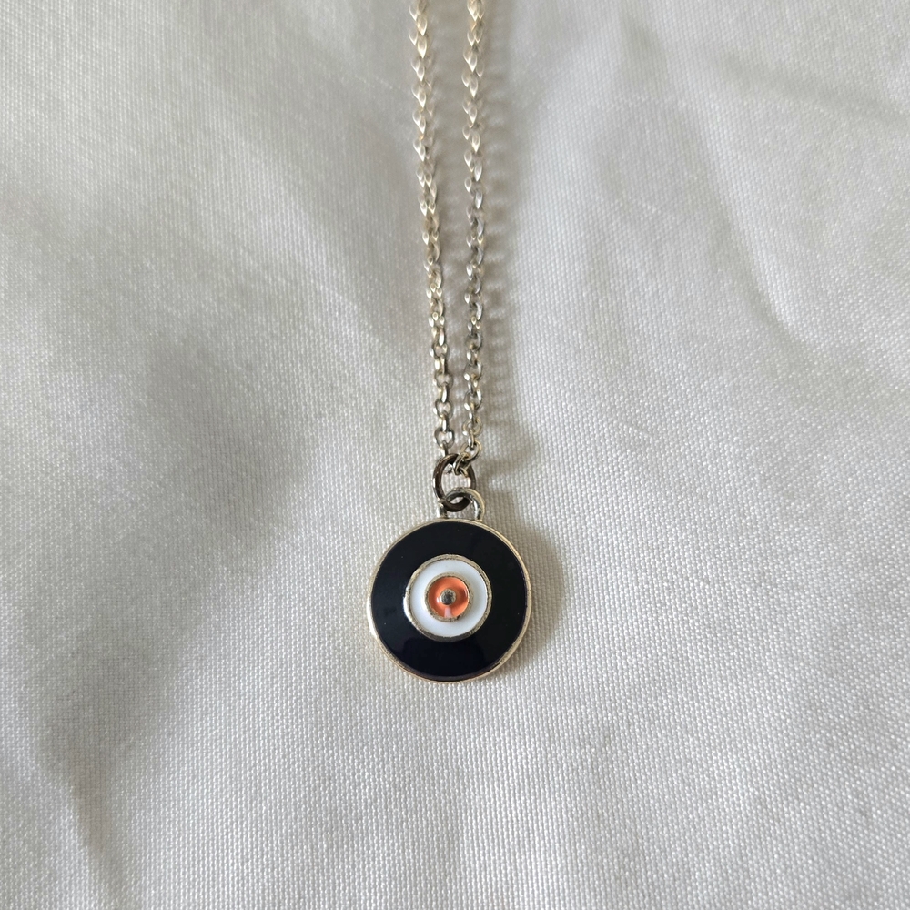 Silver and Navy Blue Pendant Necklace